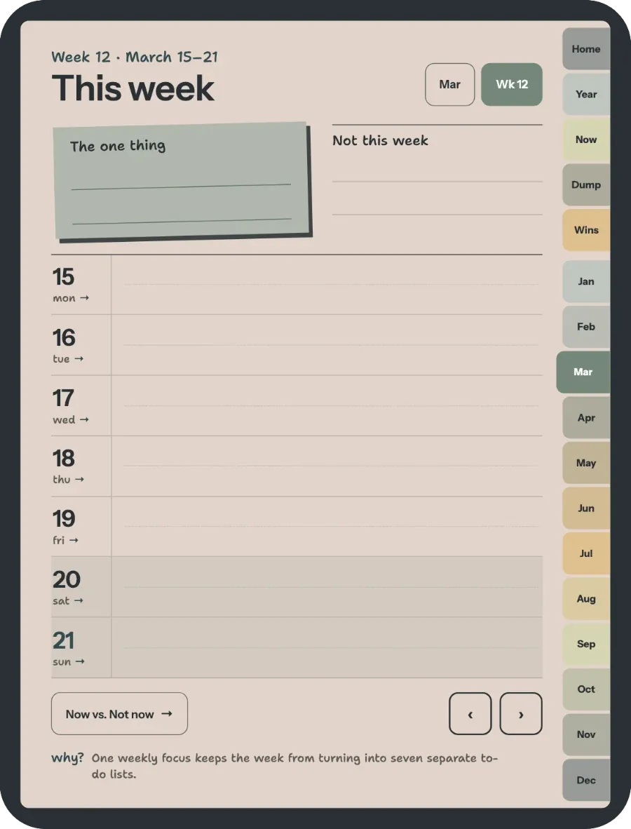 Weekly page for March 15–21